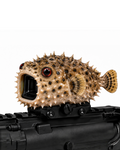 Pufferfish optic cover, hand-painted
